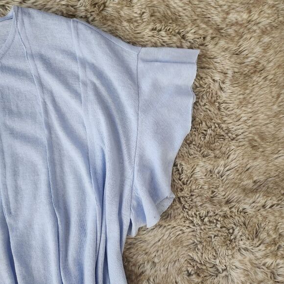 ee:some Pleated Flutter Sleeve Flowy‎ Blouse Baby Blue NWT Women's Size Small - Picture 4 of 10